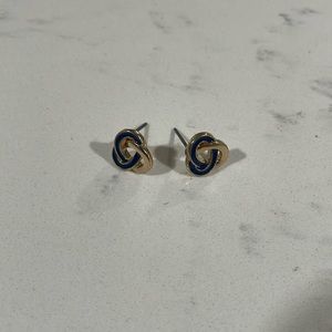 Navy blue stud earrings